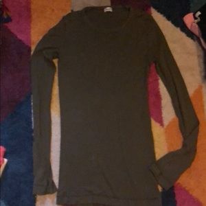 Splendid army green long sleeve top xs